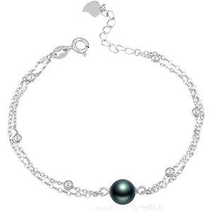 image:imageNONNYL Gifts for Wife Anniversary Bracelet for Women Tahitian Black Pearl Bracelet Real AAA Quality Handpicked Nature Pearls  Gifts for Mom Girlfriend Her NO113641