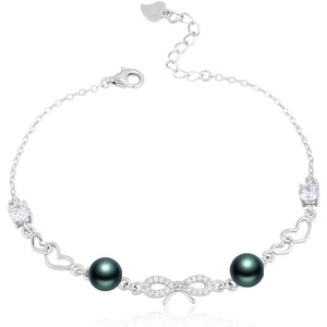 image:imageNONNYL Gifts for Wife Anniversary Bracelet for Women Tahitian Black Pearl Bracelet Real AAA Quality Handpicked Nature Pearls  Gifts for Mom Girlfriend Her NO11366