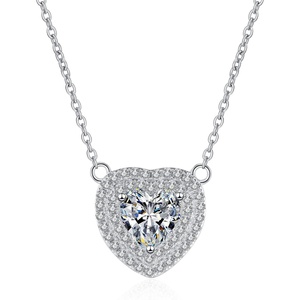 image:imageNONNYL Heart Pendant Necklace for Women Fashion Jewelry S925 Sterling Silver Platinum GoldPlated Christmas Gifts for Wife Mom Girlfriend Anniversary Birthday Fine Jewelry Gifts