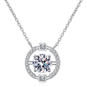 image:imageNONNYL Necklace S925 Sterling Silver Mosang Diamond Pendant Necklaces Gifts for Women  Collarbone Necklaces Christmas Gifts Jewelry for Wife
