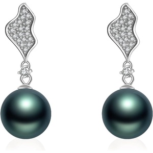 image:imageNONNYL Pearl Earrings for Women With Genuine 910mm AAAA Quality Grey Tahitian Cultured Pearls Earring  925 Sterling Silver Plated 18K Gold Pearl Gifts for Women Her Grandma Wife