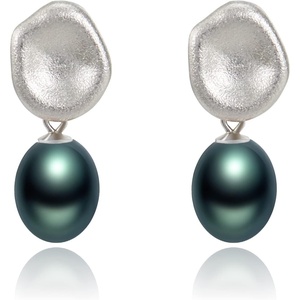 image:imageNONNYL Pearl Earrings for Women with Genuine 810mm AAAA Quality Grey Tahitian Cultured Pearls Earring  925 Sterling Silver Plated 18K Gold Pearl Gifts for Women Her Grandma Wife
