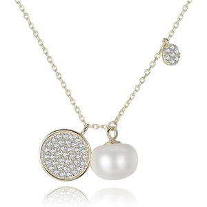 image:imageNONNYL Pearl Necklace Genuine Freshwater Cultured 78mm Pearl Pendant Necklaces Sterling Silver for Women Fine Jewelry Gifts for Women Wife Girlfriend Mother