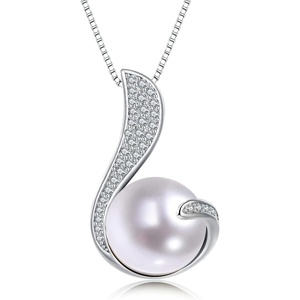 image:imageNONNYL PearlNecklaces for Women Freshwater Cultured White Pearl Pendant Fine Jewelry Valentines Day Mothers Day Gifts for Wife Mom Girlfriend Anniversary Birthday Gifts for Her