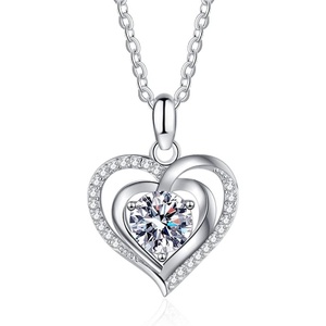 image:imageNONNYL S925 Heart Necklace Gift for Women Wife Pendant Jewelry Wedding Anniversary Sterling Silver Girlfriend Birthday Gifts for Her Pendants Necklaces for Christmas Mom Gifts