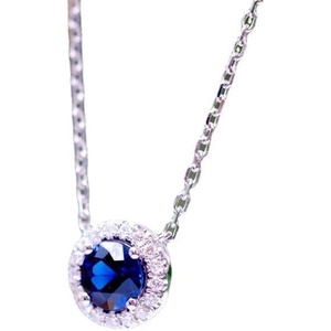 image:imageNONNYL S925 Sapphire Necklace Gift for Women Wife Womens Pendant Jewelry Wedding Anniversary Sterling Silver Girlfriend Birthday Gifts for Her Pendants Necklaces for Christmas Mom Gifts
