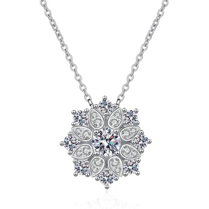 image:imageNONNYL S925 Sterling Silver Necklace Gifts for Women  Silver Mosang Diamond Pendant Collarbone Necklaces Christmas Gifts Jewelry for Wife Girlfriend Her Grandma Women for Gifts