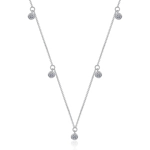 image:imageNONNYL S925 Sterling Silver Necklace Gifts for Women  Silver Mosang Diamond Pendant Collarbone Necklaces Jewelry for Wife Girlfriend Grandma Her Women for Gifts