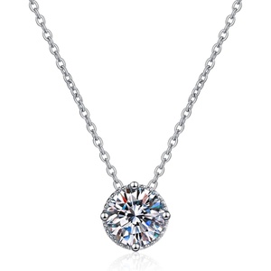 image:imageNONNYL S925 Sterling Silver Pendant Necklace for Women  Silver Mosang Diamond Collarbone Necklaces Jewelry for Wife Girlfriend Her Women for Gifts