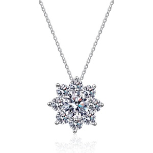 image:imageNONNYL S925 Sterling Silver Snowflake Necklace Mosang Diamond Pendant Gifts for Women  Collarbone Necklaces Christmas Gifts Jewelry for Wife Girlfriend Her Grandma for Gifts