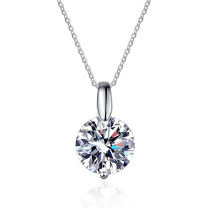 image:imageNONNYL Sterling Silver Necklace Gifts for Women  S925 Silver Mosang Diamond Pendant Collarbone Necklaces Jewelry for Wife Girlfriend Grandma Her Women for Gifts