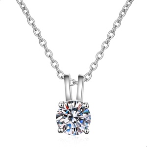 image:imageNONNYL Sterling Silver Necklace for Women  S925 Silver Mosang Diamond Pendant Collarbone Necklaces Jewelry for Wife Girlfriend Grandma Her Women for Gifts
