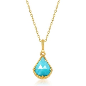 image:imageNONNYL Sterling Silver Necklace for Women Jewelry  Tianhe Stone Pendant Necklaces in S925 Sterling Silver with Genuine Plated 10K Gold Gifts for Women Girlfriend Mom Wife Her