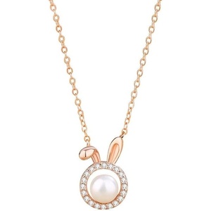 image:imageNONNYL White Freshwater Pearl Necklace for Women  Cultured Pearl Pendant Necklaces in S925 Sterling Silver with Genuine Cultured Pearls Pearl for Gifts for Women Girlfriend Her