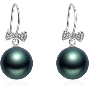 image:imageReal Pearl Earrings for Women With Genuine 910mm AAAA Quality Grey Tahitian Cultured Pearls Earring  925 Sterling Silver Plated 18K Gold Pearl Gifts for Women Her Grandma Wife