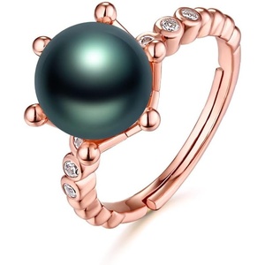 image:imageTahitian Black Pearl Rings Jewelry For Women Fashion Christmas Gifts Wife Mom Girlfriend Anniversary Birthday Fine Jewelry Gifts for Her NO33252