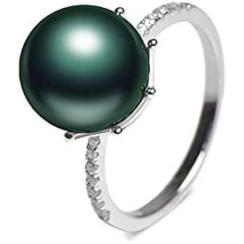 image:imageTahitian Black Pearl Rings Jewelry For Women Fashion Christmas Gifts Wife Mom Girlfriend Anniversary Birthday Fine Jewelry Gifts for Her NO33237