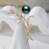 image:imageBlack Tahiti Pearl Brooch Broches Jewelry For Women Fashion Christmas Gifts Wife Mom Girlfriend Anniversary Birthday Fine Jewelry Gifts for Her NO11352