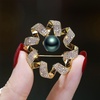 image:imageBlack Tahiti Pearl Brooch Broches Jewelry For Women Fashion Christmas Gifts Wife Mom Girlfriend Anniversary Birthday Fine Jewelry Gifts for Her NO11369