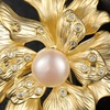 image:imageGifts for Wife Anniversary Brooch for Women Pearl Brooch Real 910mm AAA Quality Handpicked Nature Pearls and D Color Moissanite  Gifts for Mom Girlfriend Her NO11355