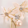 image:imageGifts for Wife Anniversary Brooch for Women Pearl Brooch Real 910mm AAA Quality Handpicked Nature Pearls and D Color Moissanite  Gifts for Mom Girlfriend Her NO11407
