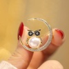 image:imageGifts for Wife Anniversary Brooch for Women Pearl Brooch Real 910mm AAA Quality Handpicked Nature Pearls and D Color Moissanite  Gifts for Mom Girlfriend Her NO11387