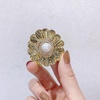 image:imageGifts for Wife Anniversary Brooch for Women Pearl Brooch Real 910mm AAA Quality Handpicked Nature Pearls and D Color Moissanite  Gifts for Mom Girlfriend Her NO11414