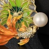 image:imageGifts for Wife Anniversary Brooch for Women Pearl Brooch Real 910mm AAA Quality Handpicked Nature Pearls and D Color Moissanite  Gifts for Mom Girlfriend Her NO11412