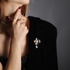 image:imageGifts for Wife Anniversary Brooch for Women Pearl Brooch Real 910mm AAA Quality Handpicked Nature Pearls and D Color Moissanite  Gifts for Mom Girlfriend Her NO11424