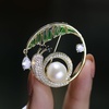 image:imageGifts for Wife Anniversary Brooch for Women Pearl Brooch Real 910mm AAA Quality Handpicked Nature Pearls and D Color Moissanite  Gifts for Mom Girlfriend Her NO11437