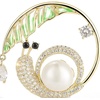 image:imageGifts for Wife Anniversary Brooch for Women Pearl Brooch Real 910mm AAA Quality Handpicked Nature Pearls and D Color Moissanite  Gifts for Mom Girlfriend Her NO11437