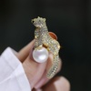 image:imageGifts for Wife Anniversary Brooch for Women Pearl Brooch Real 910mm AAA Quality Handpicked Nature Pearls and D Color Moissanite  Gifts for Mom Girlfriend Her NO11438