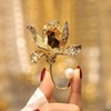 image:imageGifts for Wife Anniversary Brooch for Women Pearl Brooch Real AAA Quality Handpicked Nature Pearls and D Color Moissanite  Gifts for Mom Girlfriend Her NO11142