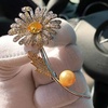 image:imageGifts for Wife Anniversary Brooch for Women Pearl Brooch Real AAA Quality Handpicked Nature Pearls and D Color Moissanite  Gifts for Mom Girlfriend Her NO11204