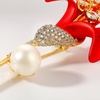 image:imageGifts for Wife Anniversary Brooch for Women Pearl Brooch Real AAA Quality Handpicked Nature Pearls and D Color Moissanite  Gifts for Mom Girlfriend Her NO11144
