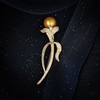image:imageGifts for Wife Anniversary Brooch for Women Pearl Brooch Real AAA Quality Handpicked Nature Pearls and D Color Moissanite  Gifts for Mom Girlfriend Her NO11174