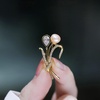 image:imageGifts for Wife Anniversary Brooch for Women Pearl Brooch Real AAA Quality Handpicked Nature Pearls and D Color Moissanite  Gifts for Mom Girlfriend Her NO11156