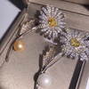 image:imageGifts for Wife Anniversary Brooch for Women Pearl Brooch Real AAA Quality Handpicked Nature Pearls and D Color Moissanite  Gifts for Mom Girlfriend Her NO11204