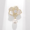 image:imageGifts for Wife Anniversary Brooch for Women Pearl Brooch Real AAA Quality Handpicked Nature Pearls and D Color Moissanite  Gifts for Mom Girlfriend Her NO11179