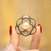 image:imageGifts for Wife Anniversary Brooch for Women Pearl Brooch Real AAA Quality Handpicked Nature Pearls and D Color Moissanite  Gifts for Mom Girlfriend Her NO11178