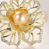 image:imageGifts for Wife Anniversary Brooch for Women Pearl Brooch Real AAA Quality Handpicked Nature Pearls and D Color Moissanite  Gifts for Mom Girlfriend Her NO11163