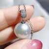 image:imageNONNYL Akoya Japanese Pearl Necklace for Women Pearls Pendant Necklace 910mm Round Pearl White Pendant 18 inch Sterling Silver Chain  Jewelry Gifts for Women Wife Mom Grandma Daughter