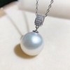 image:imageNONNYL Akoya Japanese Pearl Necklace for Women Pearls Pendant Necklace 910mm Round Pearl White Pendant 18 inch Sterling Silver Chain  Jewelry Gifts for Women Wife Mom Grandma Daughter