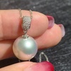 image:imageNONNYL Akoya Japanese Pearl Necklace for Women Pearls Pendant Necklace 910mm Round Pearl White Pendant 18 inch Sterling Silver Chain  Jewelry Gifts for Women Wife Mom Grandma Daughter