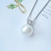 image:imageNONNYL Akoya Japanese Pearl Necklace for Women Pearls Pendant Necklace 910mm Round Pearl White Sterling Silver Pendant 18 inch Chain  Jewelry Gifts for Women Wife Mom Grandma Daughter