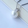 image:imageNONNYL Akoya Japanese Pearl Necklace for Women Pearls Pendant Necklace 910mm Round Pearl White Sterling Silver Pendant 18 inch Chain  Jewelry Gifts for Women Wife Mom Grandma Daughter