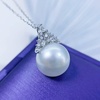image:imageNONNYL Akoya Japanese Pearl Necklace for Women Pearls Pendant Necklace 910mm Round Pearls White Pendant 18 inch Sterling Silver Chain  Jewelry Gifts for Women Wife Mom Grandma Daughter