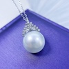 image:imageNONNYL Akoya Japanese Pearl Necklace for Women Pearls Pendant Necklace 910mm Round Pearls White Pendant 18 inch Sterling Silver Chain  Jewelry Gifts for Women Wife Mom Grandma Daughter