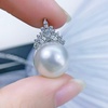 image:imageNONNYL Akoya Japanese Pearl Necklace for Women Pearls Pendant Necklace 910mm Round Pearls White Pendant 18 inch Sterling Silver Chain  Jewelry Gifts for Women Wife Mom Grandma Daughter