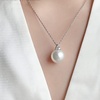 image:imageNONNYL Akoya Pearl Necklace for Women 18K Pearls Pendant Necklace 910mm Round Pearl White Pendant 18 inch Sterling Silver Chain  Jewelry Gifts for Women Wife Mom Grandma Daughter